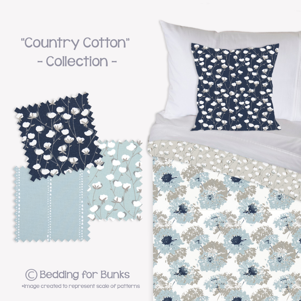 "Country Cotton" Bunk Bed Hugger Comforter Bedding for Bunks Bunk